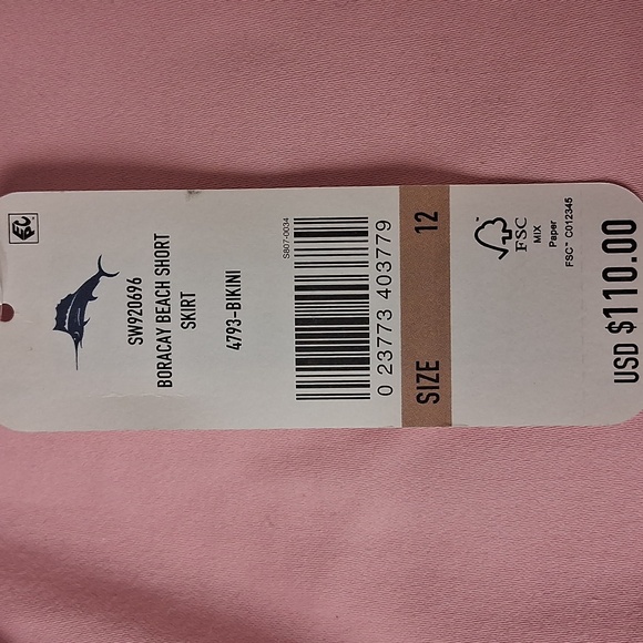 NWT Tommy Bahama Boracay Beach Pink Soft Denim Skirt, Size 12 - Picture 5 of 9